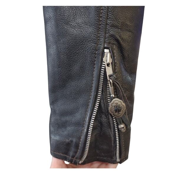 USA BIKERS Vintage Black Leather Moto Jacket Size 40 Thinsulate Removable Vest - Picture 10 of 14